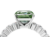 White gold Fancy Green Asscher  Diamond Pavé Band Solitaire with Four-Prong Setting_4