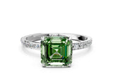 White gold Fancy Green Asscher  Diamond Pavé Band with Six-Prong Setting_15