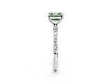 White gold Fancy Green Asscher  Diamond Pavé Band with Six-Prong Setting_17