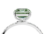 White gold Fancy Green Asscher  Diamond Pavé Band with Six-Prong Setting_19