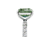 White gold Fancy Green Asscher  Diamond Pavé Band with Six-Prong Setting_20