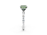 White gold Fancy Green Asscher  Diamond Prong Set Engagement Ring with Pave Band_19