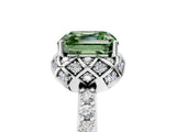 White gold Fancy Green Asscher  Diamond Solitaire Ring with Shared Prong Pavé Band_17