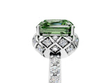 White gold Fancy Green Asscher  Diamond Solitaire Ring with Shared Prong Pavé Band_34