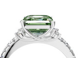 White gold Fancy Green Asscher  Diamond Three-Stone Pave Band with Four-Prong Setting_21