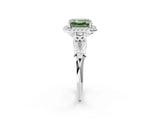 White gold Fancy Green Asscher  Halo Diamond Engagement Ring with Filigree Band and Four-Prong Setting_95