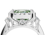 White gold Fancy Green Asscher  Halo Diamond Engagement Ring with Split Shank and Four-Prong Setting_38