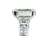 White gold Fancy Green Asscher  Halo Diamond Engagement Ring with Split Shank and Four-Prong Setting_39
