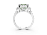 White gold Fancy Green Asscher  Halo Diamond Engagement Ring with Split Shank and Four-Prong Setting_43