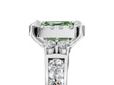 White gold Fancy Green Asscher  Halo Diamond Engagement Ring with Split Shank and Four-Prong Setting_45