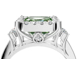 White gold Fancy Green Asscher  Halo Diamond Engagement Ring with Split Shank and Four-Prong Setting_46