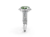 White gold Fancy Green Asscher  Halo Diamond Engagement Ring with Split Shank and Prong Setting_47