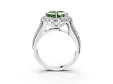 White gold Fancy Green Asscher  Halo Diamond Engagement Ring with Split Shank and Prong Setting_48
