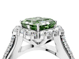White gold Fancy Green Asscher  Halo Diamond Engagement Ring with Split Shank and Prong Setting_50