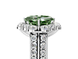 White gold Fancy Green Asscher  Halo Diamond Engagement Ring with Split Shank and Prong Setting_50