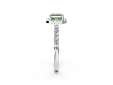 White gold Fancy Green Asscher  Halo Diamond Pavé Solitaire Ring_17