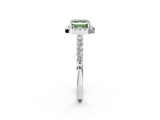 White gold Fancy Green Asscher  Halo Diamond Pavé Solitaire Ring_29
