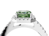 White gold Fancy Green Asscher  Halo Diamond Pavé Solitaire Ring_31