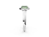 White gold Fancy Green Asscher  Halo Diamond Ring with Cathedral Band and Four-Prong Setting_48