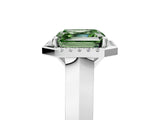 White gold Fancy Green Asscher  Halo Diamond Ring with Cathedral Band and Four-Prong Setting_52