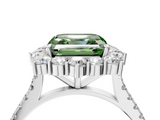 White gold Fancy Green Asscher  Halo Diamond Ring with Pavé Band and Prong Setting_20