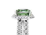 White gold Fancy Green Asscher  Halo Diamond Split Shank Engagement Ring with Prong Setting_104