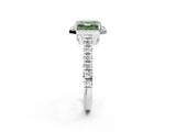 White gold Fancy Green Asscher  Halo Pavé Diamond Engagement Ring with Four-Prong Setting_28