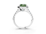 White gold Fancy Green Asscher  Halo Pavé Diamond Engagement Ring with Four-Prong Setting_29