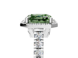 White gold Fancy Green Asscher  Halo Pavé Diamond Engagement Ring with Four-Prong Setting_31