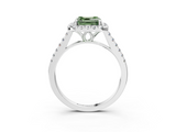 White gold Fancy Green Asscher  Halo Pavé Diamond Engagement Ring with Four-Prong Setting_6
