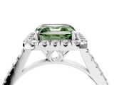 White gold Fancy Green Asscher  Halo Pavé Diamond Engagement Ring with Four-Prong Setting_7