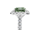 White gold Fancy Green Asscher  Halo Pavé Diamond Engagement Ring with Four-Prong Setting_8