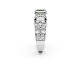 White gold Fancy Green Asscher  Halo Pave Diamond Engagement Ring with Milgrain Detailing_68