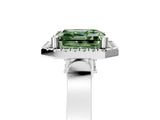 White gold Fancy Green Asscher  Halo Pave Split Shank Prong Setting Ring_61