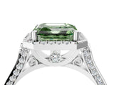 White gold Fancy Green Asscher  Halo Pave Split Shank Prong Setting Ring_62