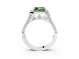 White gold Fancy Green Asscher  Halo Pave Split Shank Prong Setting Ring_65