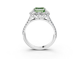 White gold Fancy Green Asscher  Halo Split Shank Diamond Engagement Ring with Pave Band and Four-Prong Setting_20