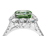 White gold Fancy Green Asscher  Halo Split Shank Diamond Engagement Ring with Pave Band and Four-Prong Setting_21
