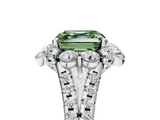 White gold Fancy Green Asscher  Halo Split Shank Diamond Engagement Ring with Pave Band and Four-Prong Setting_22