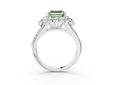 White gold Fancy Green Asscher  Halo Split Shank Diamond Engagement Ring with Prong Setting_20