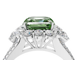 White gold Fancy Green Asscher  Halo Split Shank Diamond Engagement Ring with Prong Setting_21