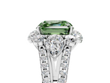 White gold Fancy Green Asscher  Halo Split Shank Diamond Engagement Ring with Prong Setting_22