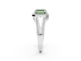 White gold Fancy Green Asscher  Halo Split Shank Diamond Ring with Four-Prong Setting_19