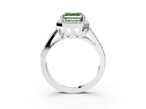 White gold Fancy Green Asscher  Halo Split Shank Diamond Ring with Four-Prong Setting_20