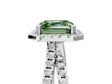 White gold Fancy Green Asscher  Halo Split Shank Diamond Ring with Pavé Setting_65