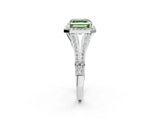 White gold Fancy Green Asscher  Halo Split Shank Pave Diamond Ring with Four-Prong Setting_48