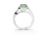 White gold Fancy Green Asscher  Halo Split Shank Pave Diamond Ring with Four-Prong Setting_49