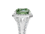 White gold Fancy Green Asscher  Halo Split Shank Pave Diamond Ring with Four-Prong Setting_51