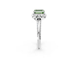 White gold Fancy Green Asscher  Halo Split Shank Pave Diamond Ring with Petal Prong Setting_33