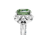 White gold Fancy Green Asscher  Halo Split Shank Pave Diamond Ring with Petal Prong Setting_37
